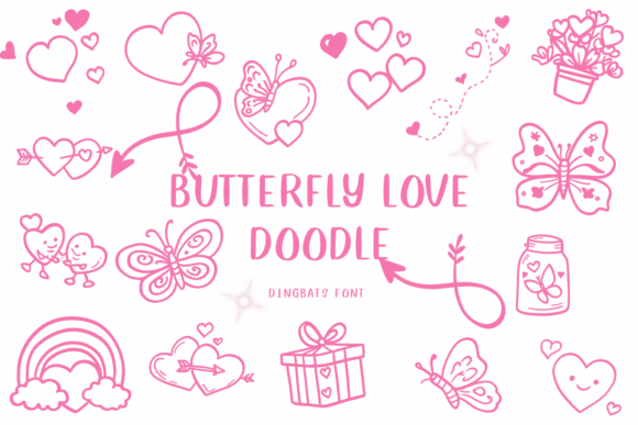 Butterfly Love Doodle: A Hand-Drawn Font for Editors