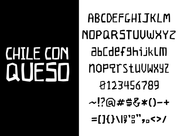 Chile Con Queso: A Geometric Hand-Style Display Font