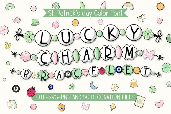 Lucky Charm Bracelet: A Playful Color Font for Brands