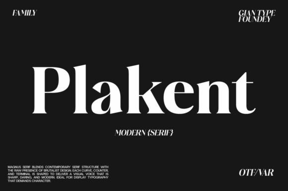 Plakent: A Bold Serif Font for Brand Identity