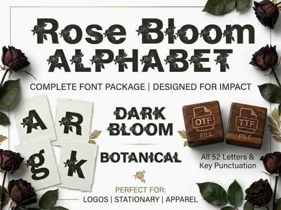 Rose Bloom: A Decorative Font for Crafters